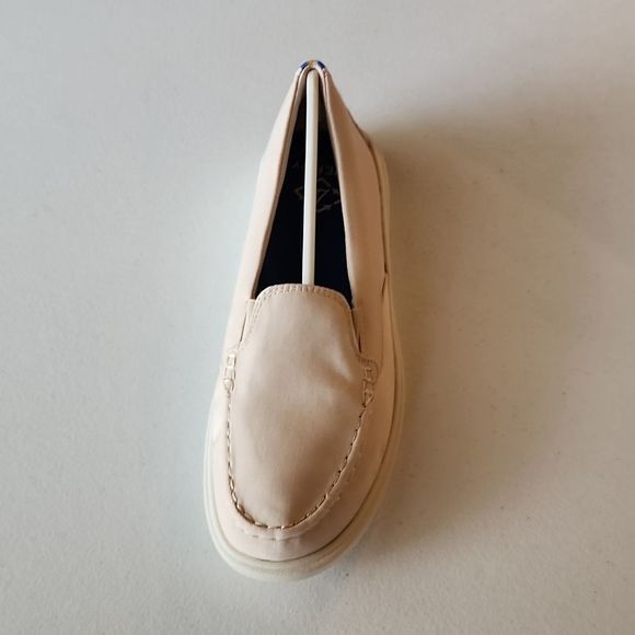 NIB SPERRY Captain Moccasin in SEA Ivory Canvas Slip Ons, Size 8.5 - Picture 4 of 6